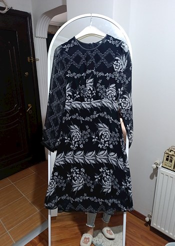 Bohem Stil Uzun Kollu Desenli elbise - Görsel 5