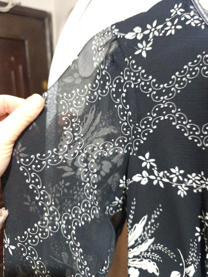 Bohem Stil Uzun Kollu Desenli elbise - Görsel 2