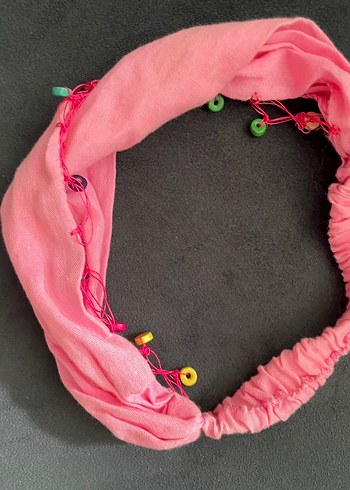 Boncuk Detaylı Pembe Bohem Kadın Fular