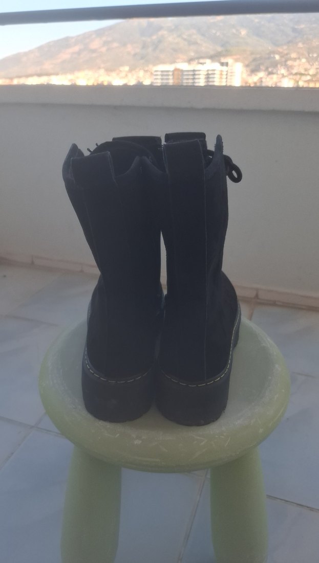 Bayan Siyah Süet Bot - Görsel 4