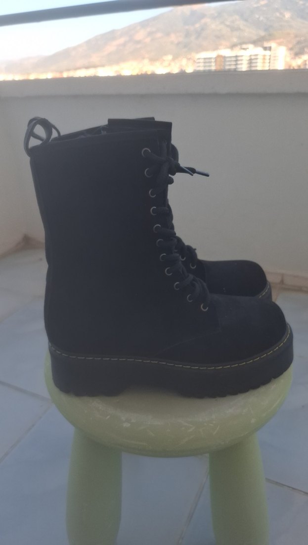 Bayan Siyah Süet Bot - Görsel 2