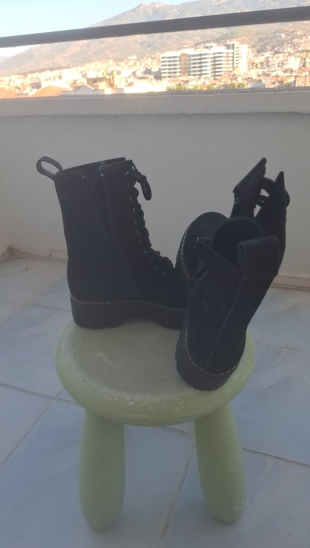 Bayan Siyah Süet Bot - Görsel 3