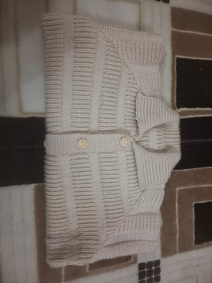 Bej Kız Çocuk Örgü Hırka - Görsel 3