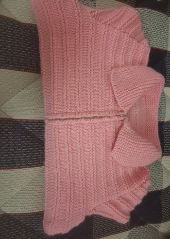 Pembe Örgü Kız Hırka - Görsel 3