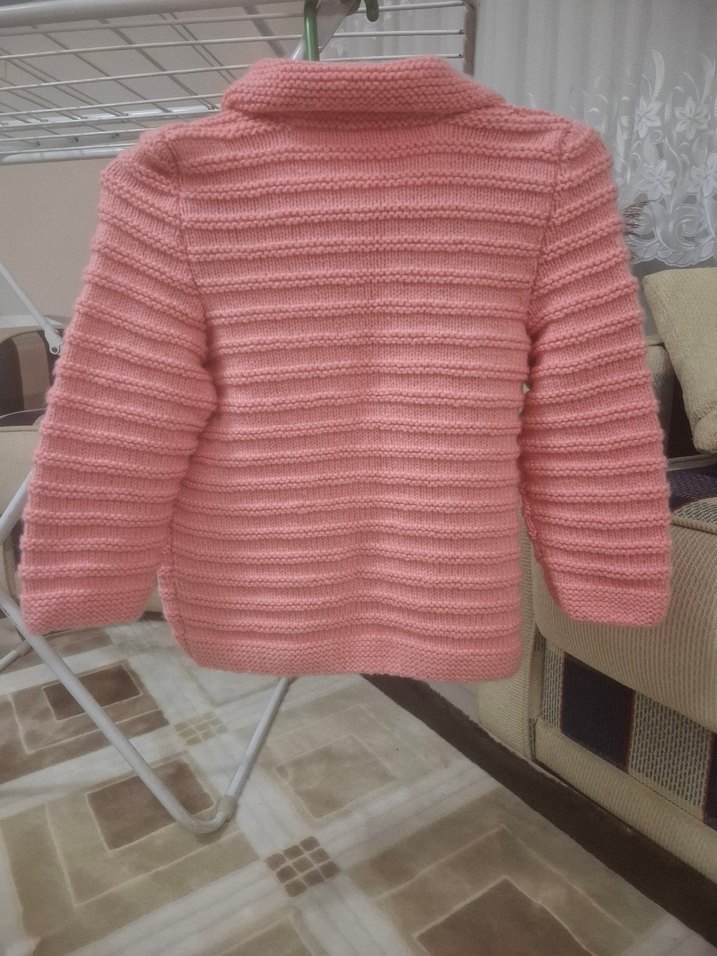 Pembe Örgü Kız Hırka - Görsel 2