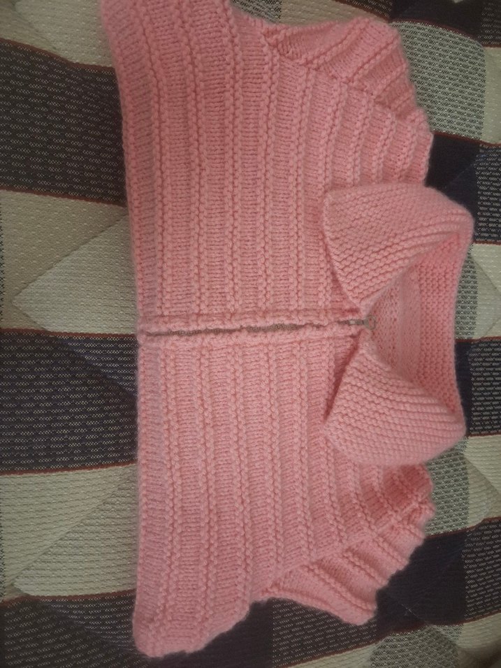 Pembe Örgü Kız Hırka - Görsel 3