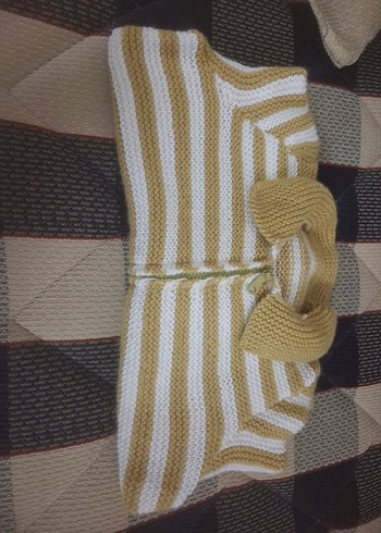 Kız Çocuk Örgü Sarı Hırka - Görsel 3