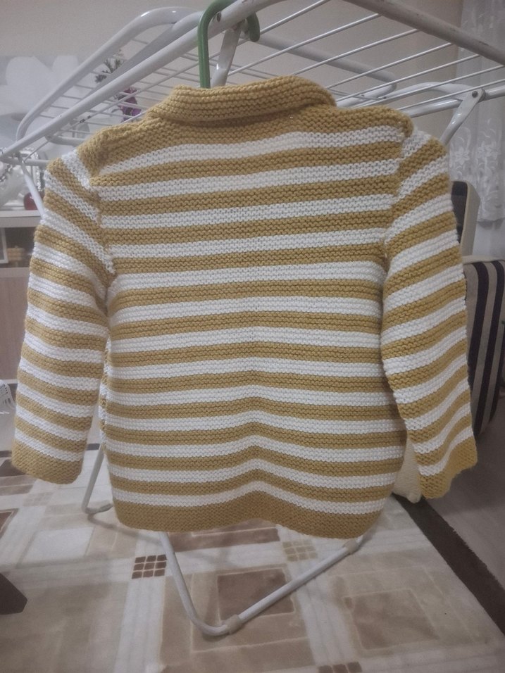 Kız Çocuk Örgü Sarı Hırka - Görsel 2