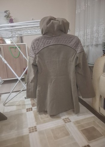 Düğmeli Bej Midi Kadın Kaban - Görsel 4