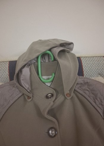 Düğmeli Bej Midi Kadın Kaban - Görsel 6