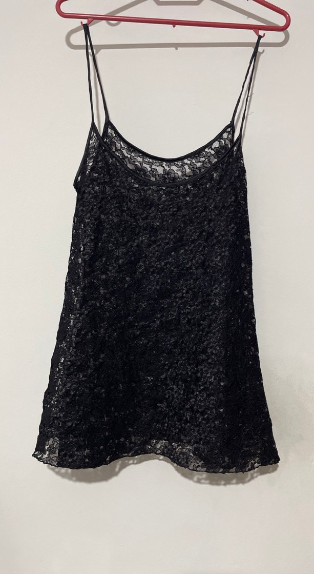 Siyah Dantel Askılı Midi Elbise gecelik - Görsel 2