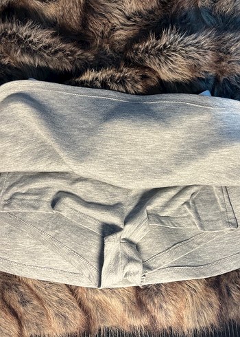 Gri Peluş Mini Etek - Görsel 2