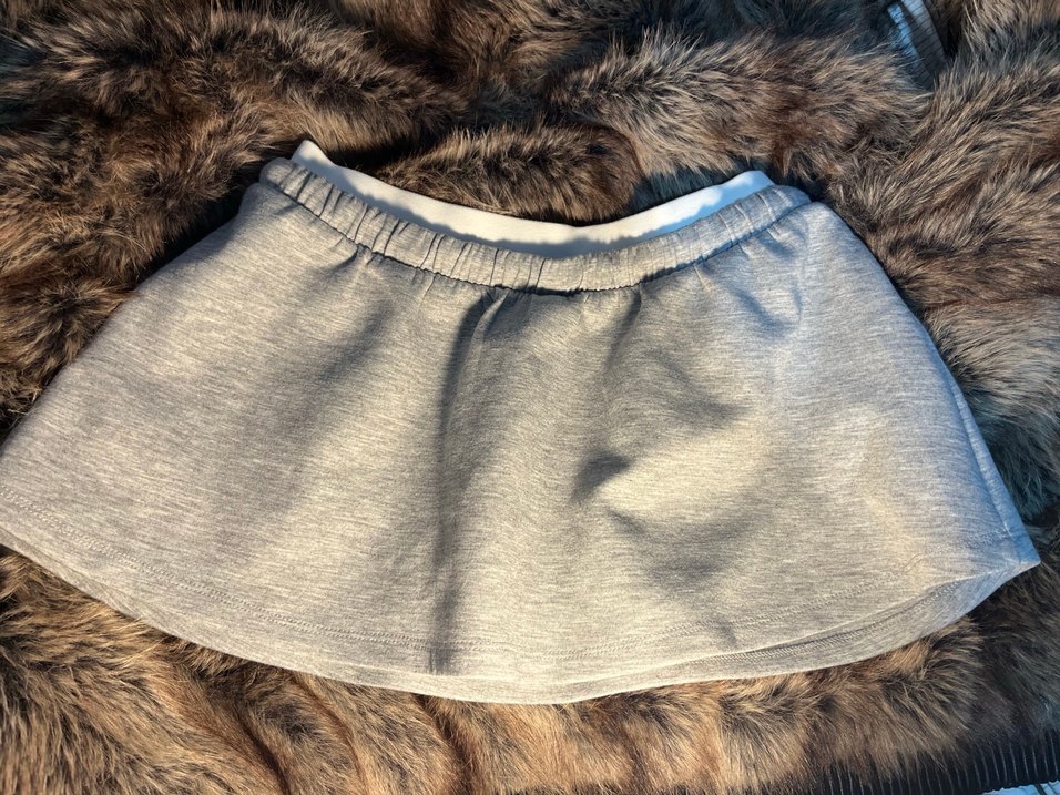 Gri Peluş Mini Etek - Görsel 4