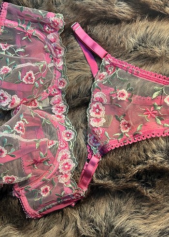 Nakışlı Pembe Bohem Sütyen ve Külot Takımı - Görsel 7
