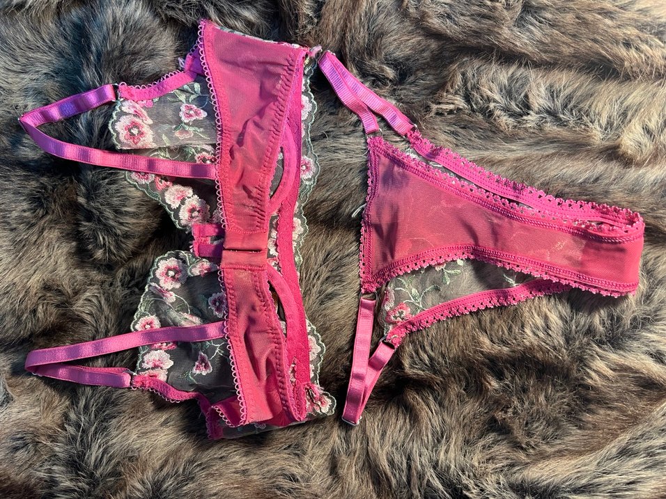 Nakışlı Pembe Bohem Sütyen ve Külot Takımı - Görsel 2