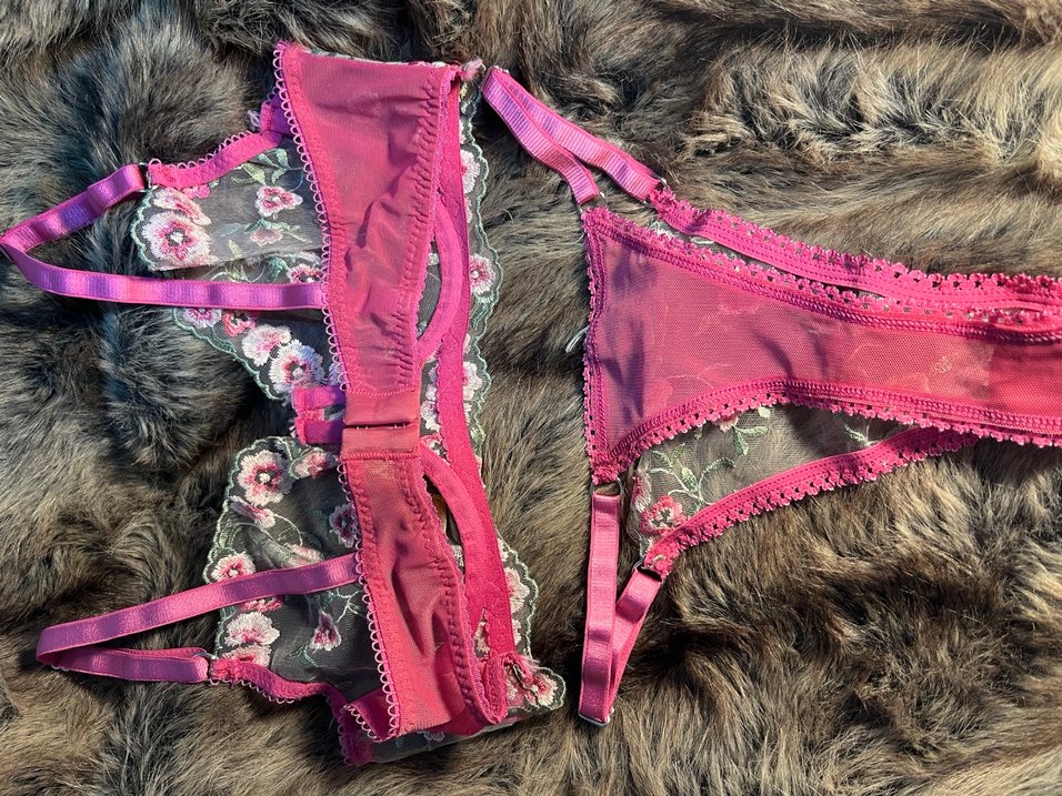 Nakışlı Pembe Bohem Sütyen ve Külot Takımı - Görsel 4