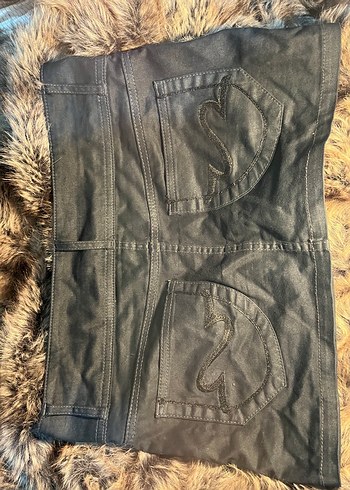 Düğmeli Siyah Midi Denim Mini Etek - Görsel 2