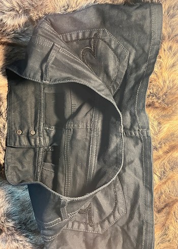 Düğmeli Siyah Midi Denim Mini Etek - Görsel 3