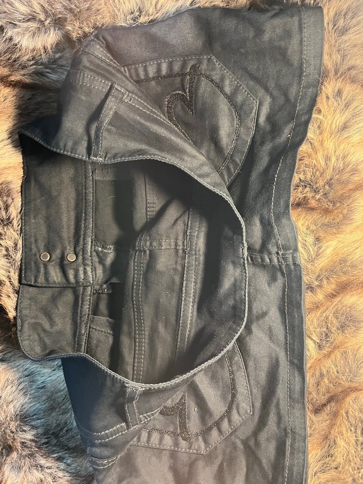 Düğmeli Siyah Midi Denim Mini Etek - Görsel 3