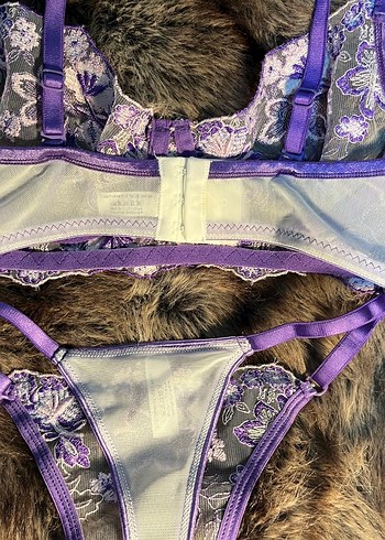 Mor Nakışlı Bohem Bralet ve Külot Takımı - Görsel 5