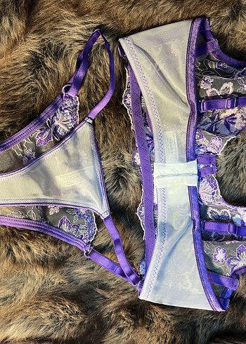 Mor Nakışlı Bohem Bralet ve Külot Takımı - Görsel 6