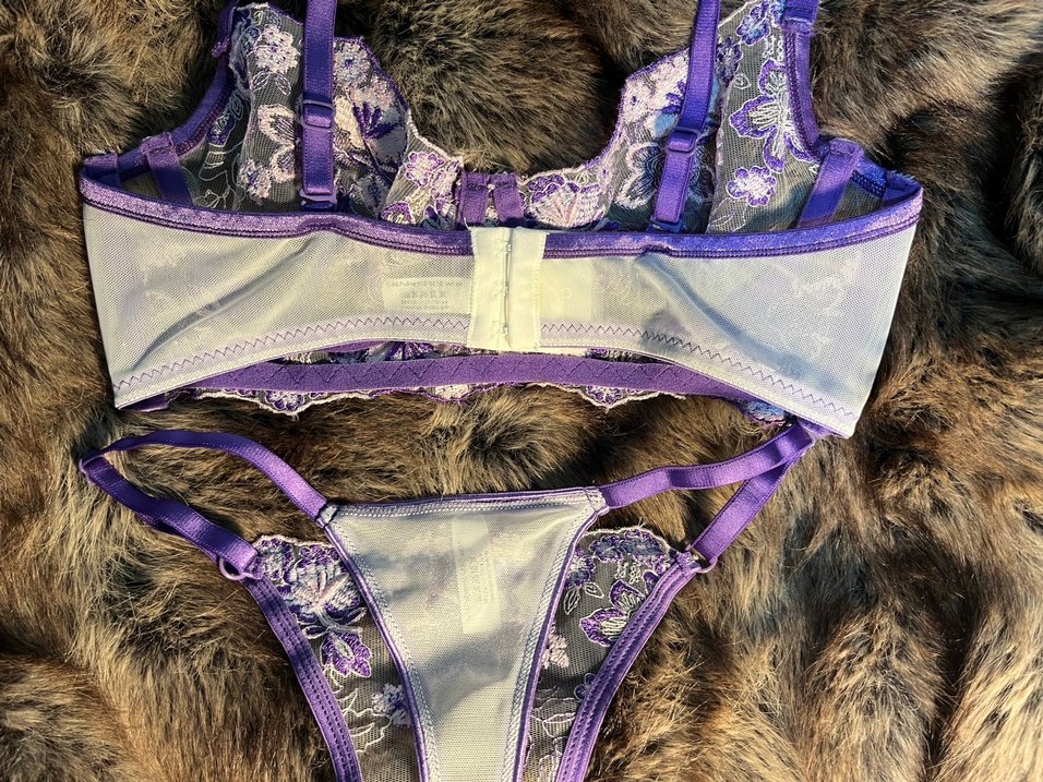 Mor Nakışlı Bohem Bralet ve Külot Takımı - Görsel 5