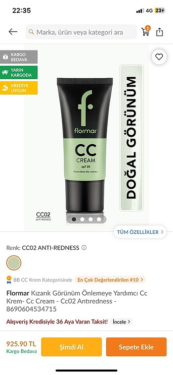 Flormar cc ve bb krem