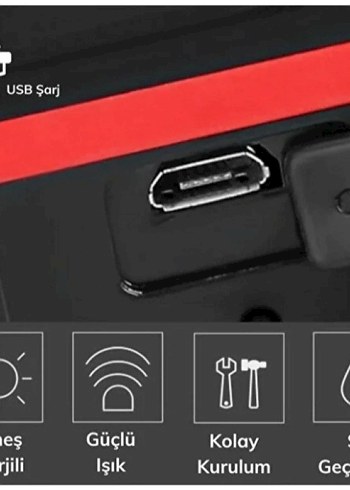 Güneş Enerjili Bisiklet Işıklı Korna - Görsel 4