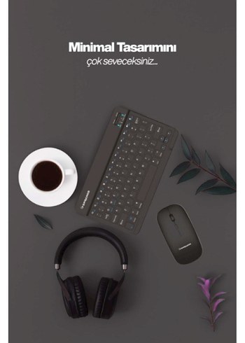 Siyah Kablosuz Klavye Ve Mouse Seti - Görsel 2