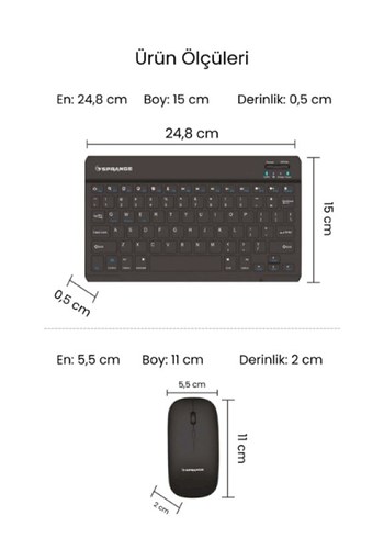 Siyah Kablosuz Klavye Ve Mouse Seti - Görsel 5