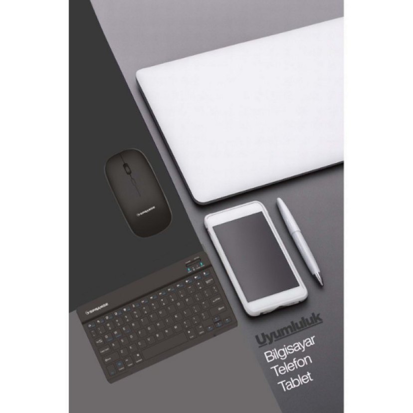 Siyah Kablosuz Klavye Ve Mouse Seti - Görsel 3