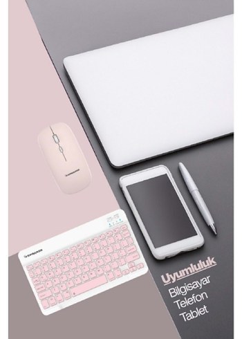 Pembe Kablosuz Klavye Ve Mouse Seti - Görsel 6