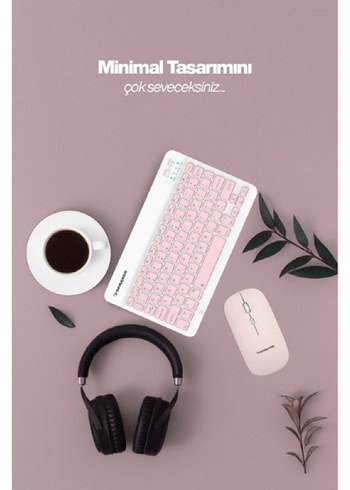 Pembe Kablosuz Klavye Ve Mouse Seti - Görsel 5