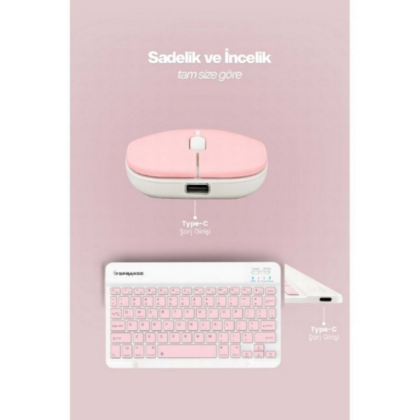 Pembe Kablosuz Klavye Ve Mouse Seti - Görsel 4