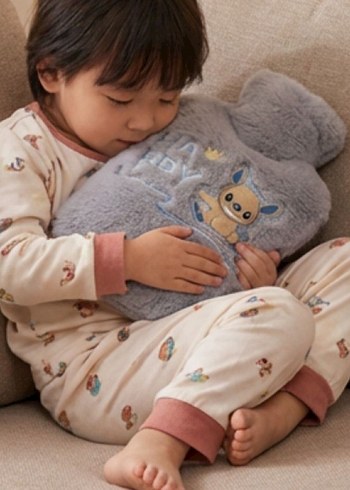 Stitch Figürlü Gri Peluş Sıcak Su Torbası 1 Litre - Görsel 4