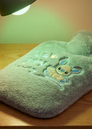 Stitch Figürlü Gri Peluş Sıcak Su Torbası 1 Litre - Görsel 2