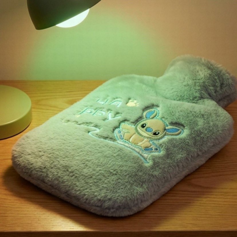 Stitch Figürlü Gri Peluş Sıcak Su Torbası 1 Litre - Görsel 2