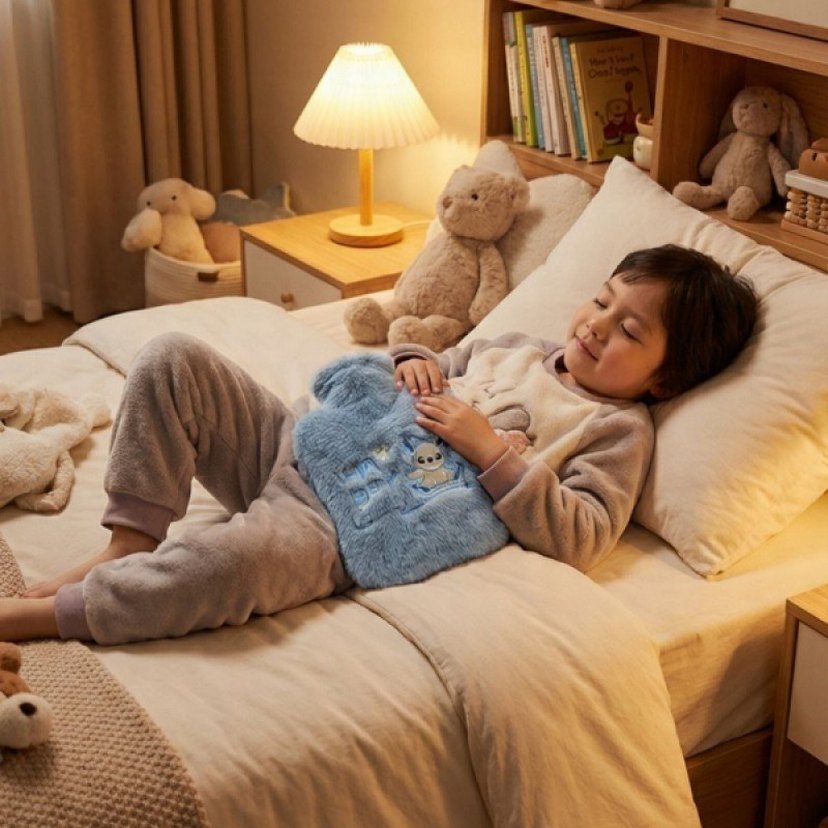 Stitch Figürlü Gri Peluş Sıcak Su Torbası 1 Litre - Görsel 3