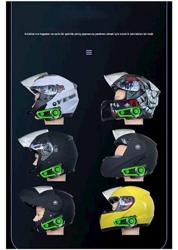 RGB Motosiklet Kask Kulaklığı - Görsel 4