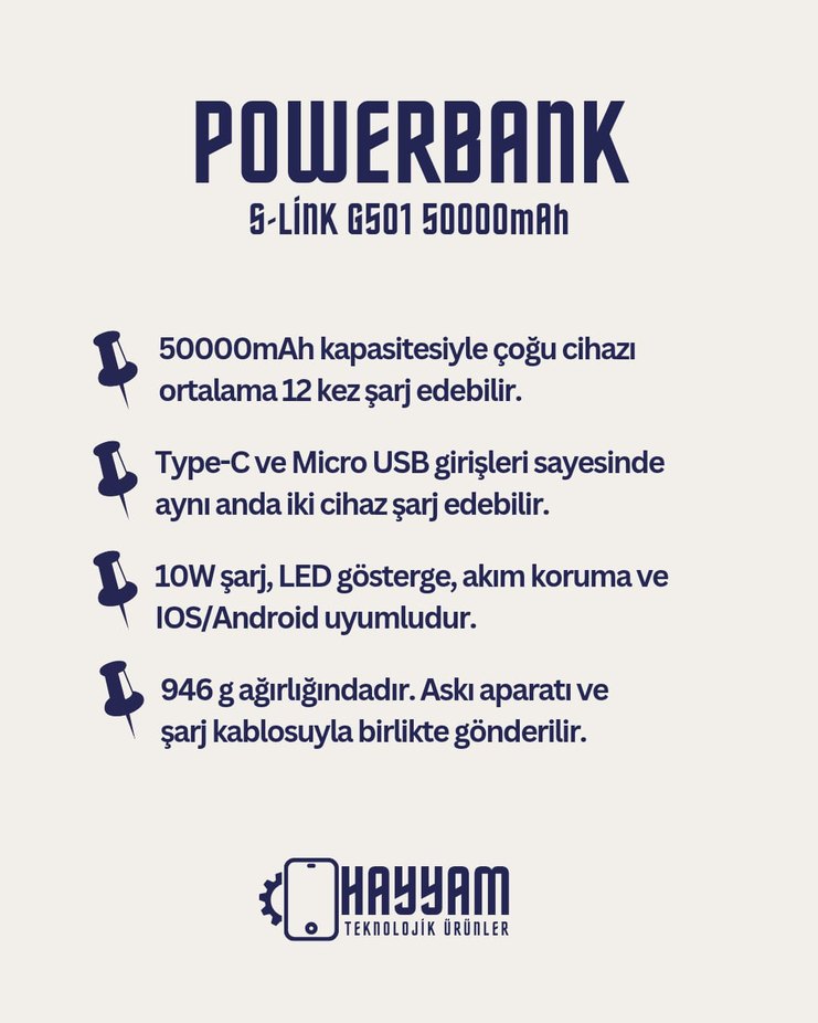 Slink 50000 MAh Powerbank - Görsel 2