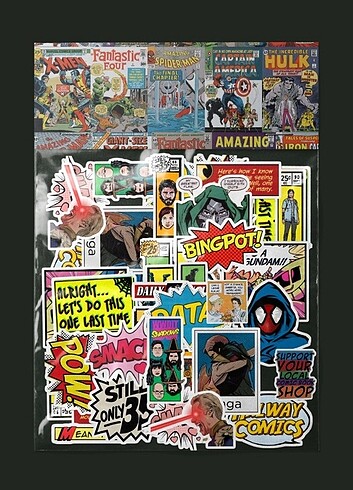 Çizgi roman sticker paketi 