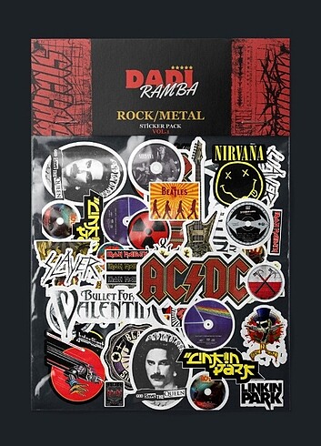 Rock metal V1 sticker paketi 