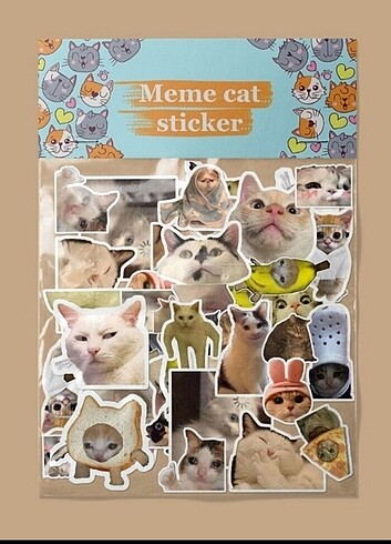 Komik kedi sticker paketi 