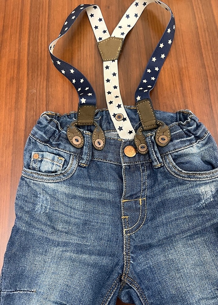 askılı kot pantolon - Görsel 3