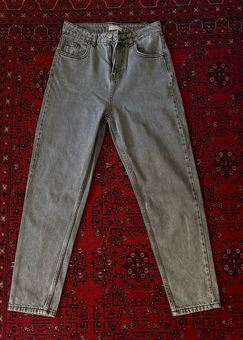 Mudo Yuksek Bel Gri Denim Jean