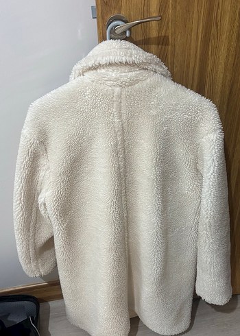 Beyaz Kürk Detaylı Midi Kadın Kaban - Görsel 2