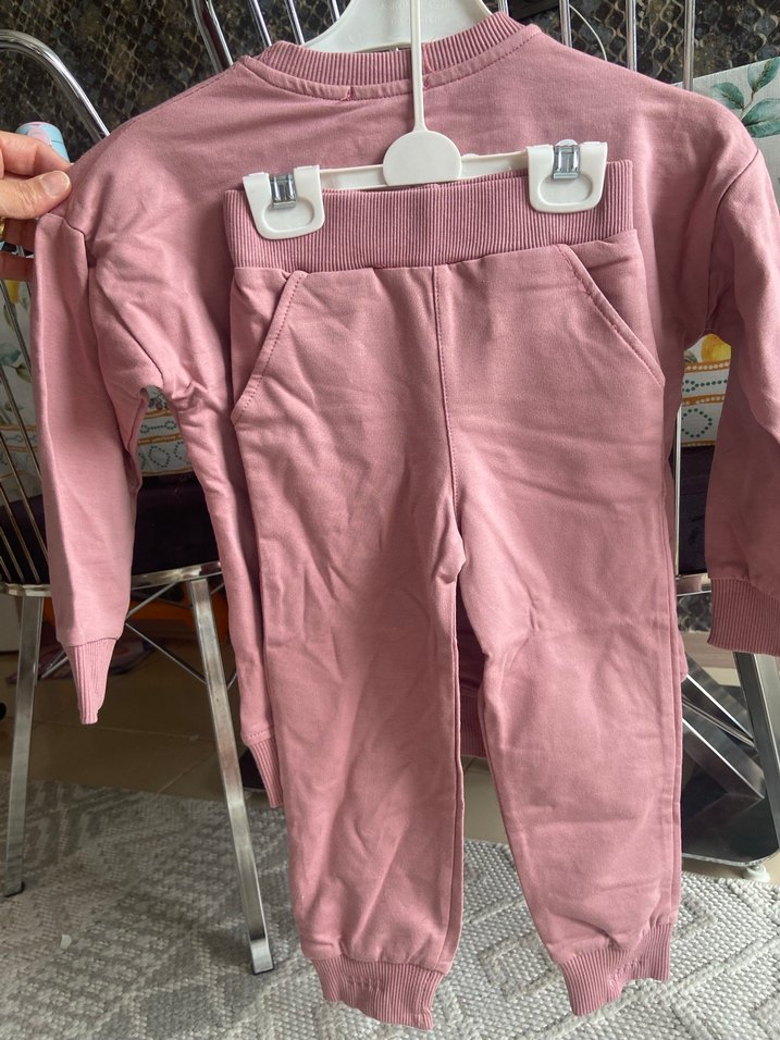 Uzun Kollu Pembe Kız Bebek Takımı4 yaş - Görsel 4