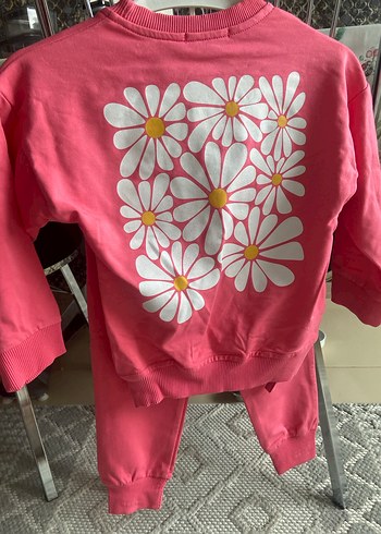 Kız Çocuk Pembe Baskılı Fermuarlı Sweatshirt. 3 yaş - Görsel 3