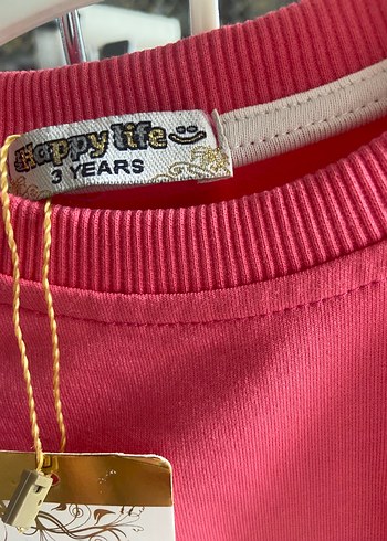 Kız Çocuk Pembe Baskılı Fermuarlı Sweatshirt. 3 yaş - Görsel 2