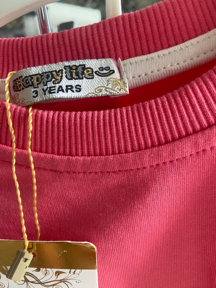 Kız Çocuk Pembe Baskılı Fermuarlı Sweatshirt. 3 yaş - Görsel 2